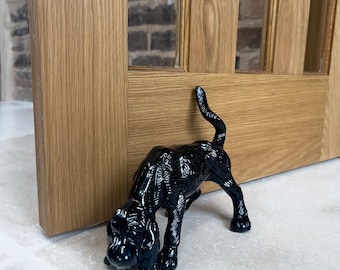 Cast Iron Bloodhound Doorstop, Black Finish