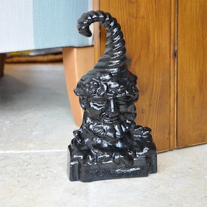 Black Rustic Cast Iron Jester Door Stop / Door Weight - 3.1KG