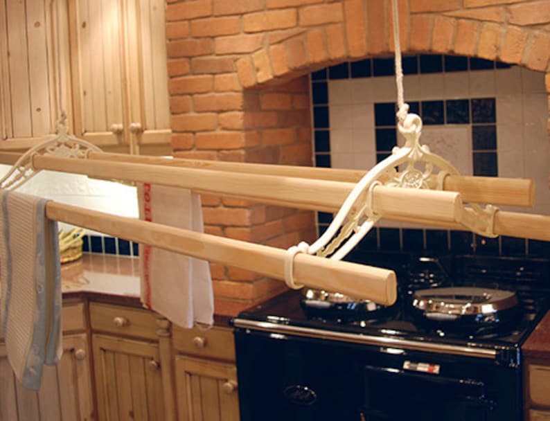 Classic 4 Lath Kitchen Maid® Pulley Clothes Airer Etsy UK