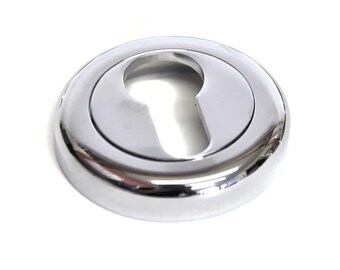 Euro Escutcheon with a Radius Edge Rose - Chrome Finish