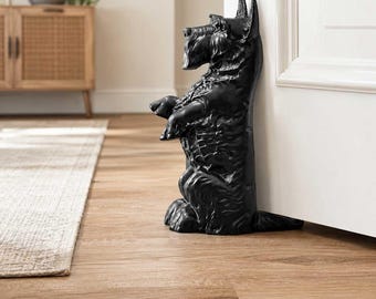 Large Black Cast Iron Scottie Dog Door Stop - Life Size* / Door
