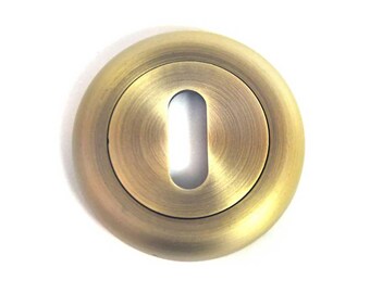 Round Escutcheon with a Radius Edge - Matt Antique Brass Finish