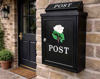 White Rose Wall Mounted Post Box