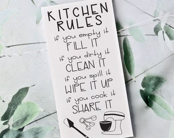 Kitchen Sign, Kitchen Rules Sign, Kitchen Wall Decor, Kitchen Decor, Kitchen Signs, Farmhouse Kitchen Decor, Kitchen, Wood Sign, Wood Signs,