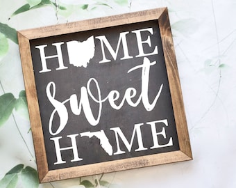 Wisconsin Home State Print Personalized State Burlap Linen or Cotton Sign Home Sweet Home State Outline Sign Housewarming Gift