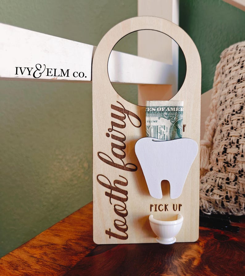 Tooth Fairy, Personalized Door Hanger Gift, Money Slot, Keepsake - Etsy