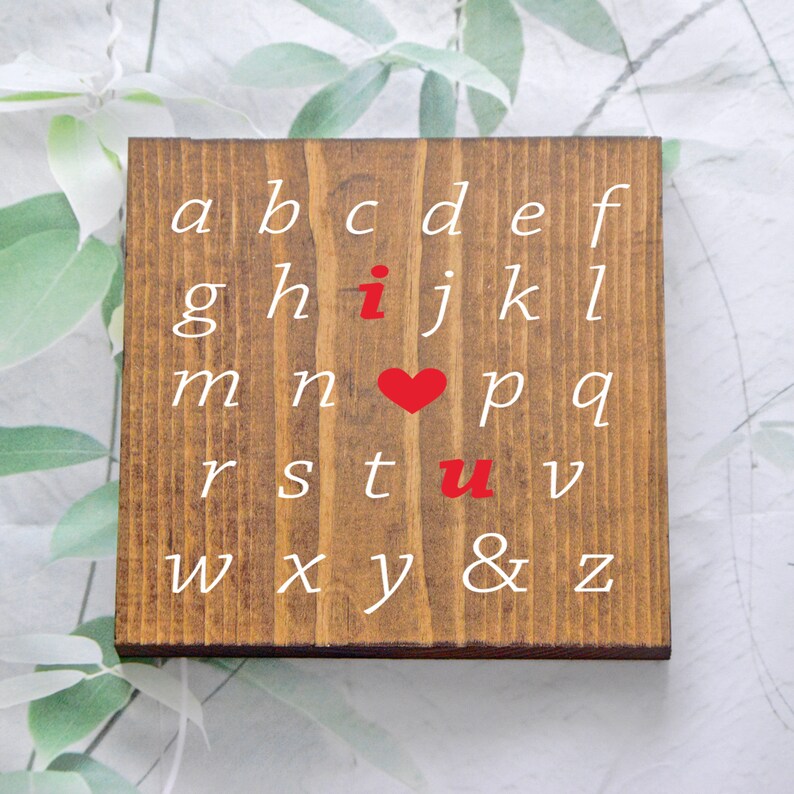 ABC I love you Love Sign Valentines Day Gift Valentines Day Wood Sign Nursery Decor Valentines Day Decor Wedding Decor Baby Gift