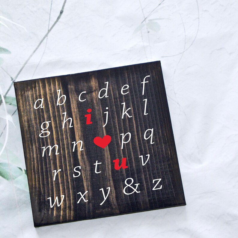 ABC I love you Love Sign Valentines Day Gift Valentines Day Wood Sign Nursery Decor Valentines Day Decor Wedding Decor Baby Gift
