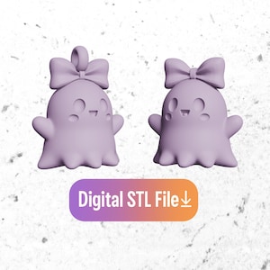 Cute Ghost STL File –  Halloween Digital File for 3D Printing - 3D Printable Model