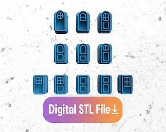 Mini Framed Door Stamps STL Files Digital Models for 3D Printers  Clay Stamps
