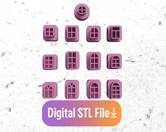 Mini Window Stamps STL Files for 3D Printers  Clay Stamps  Digital Models