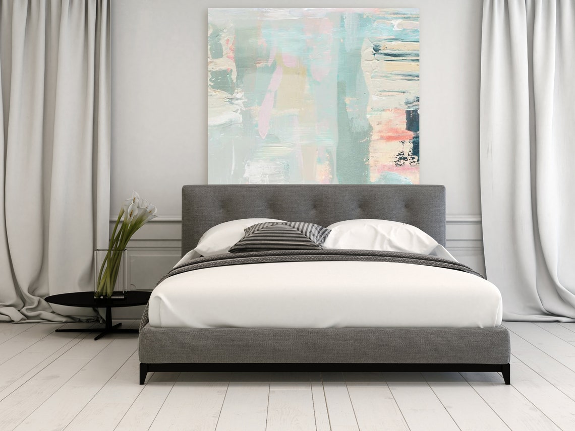 Neutrale Farbe abstrakte Leinwand Wandkunst original | Etsy