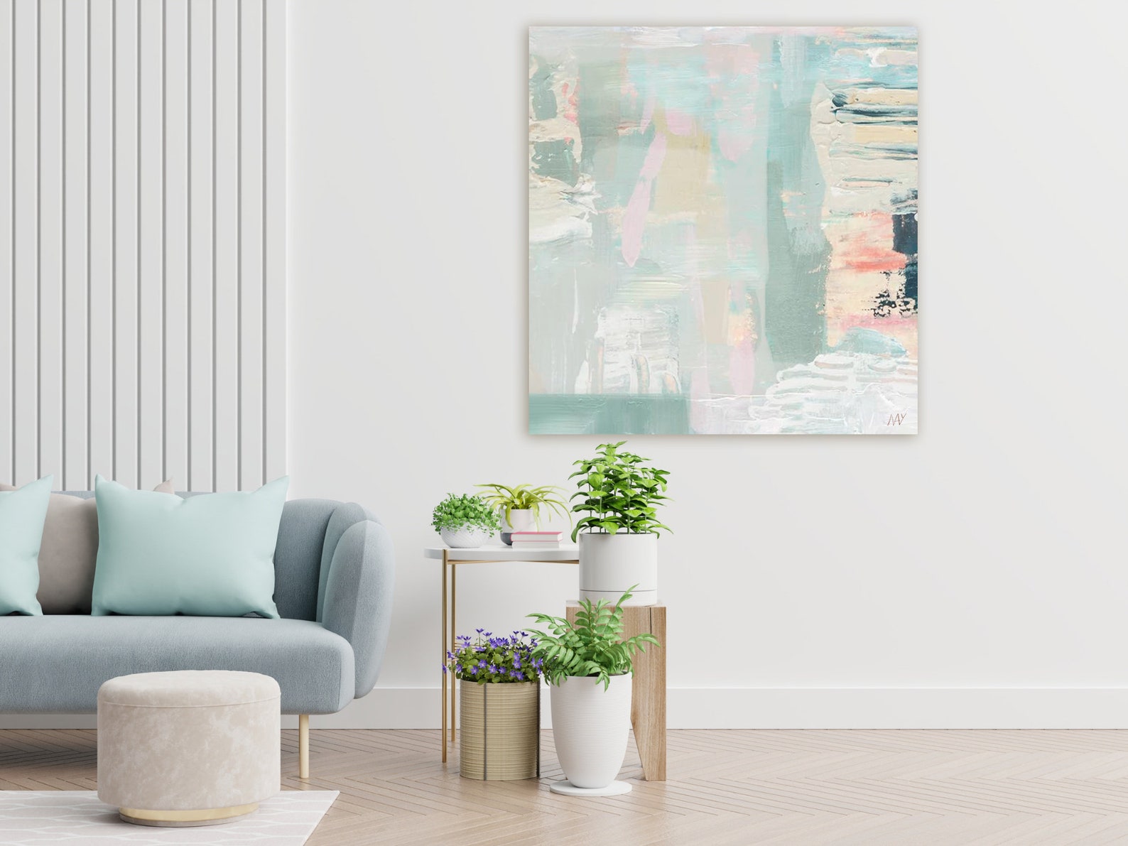 Neutrale Farbe abstrakte Leinwand Wandkunst original | Etsy