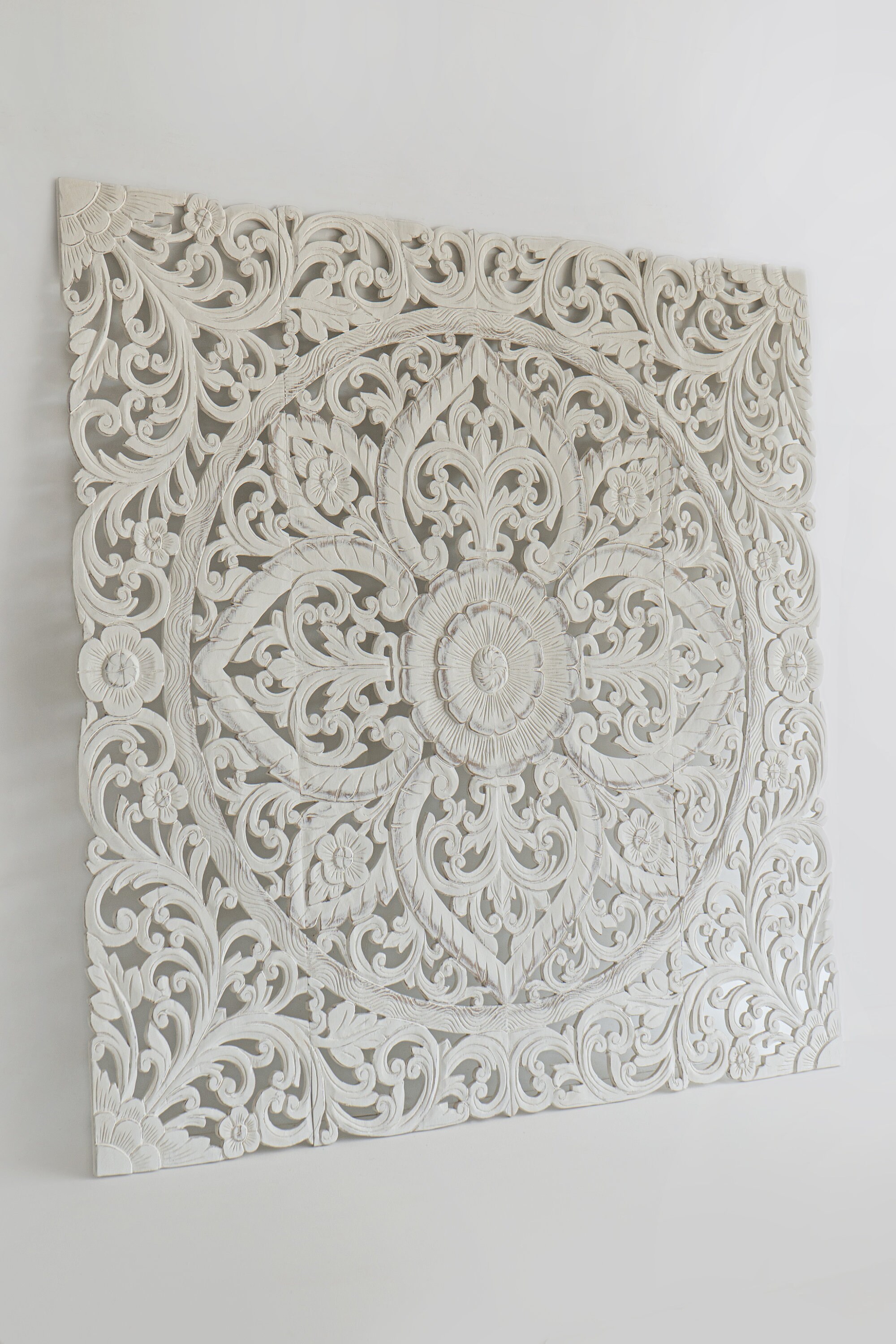 Bohemian Hand Carved King Headboard Reclaimed Teak Wood Wall Etsy