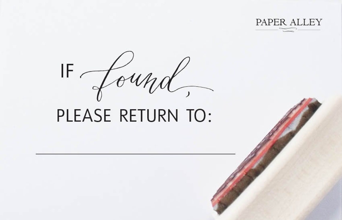 If Found Please Return to Stamp Ex Libris Book Plate Library Etsy