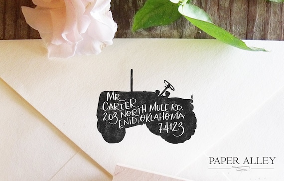 Adressenstempel « TRAKTOR » mit Kissen Firmenstempel für Bauern