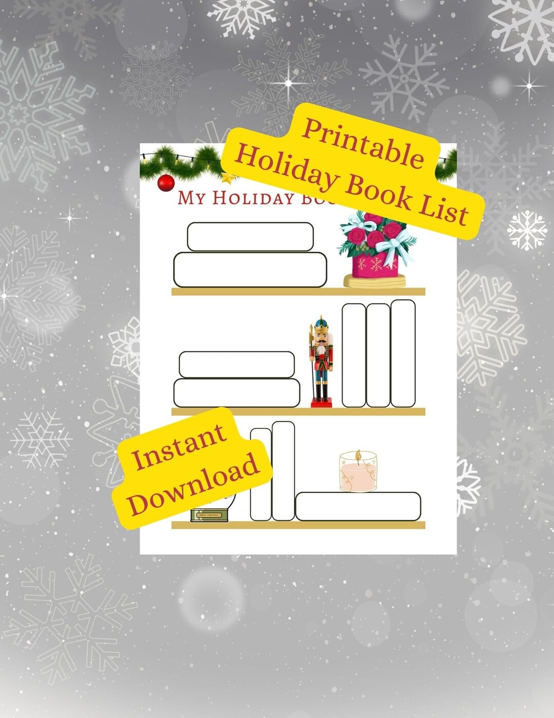 Printable Holiday Book List Christmas Book List Holiday - Etsy