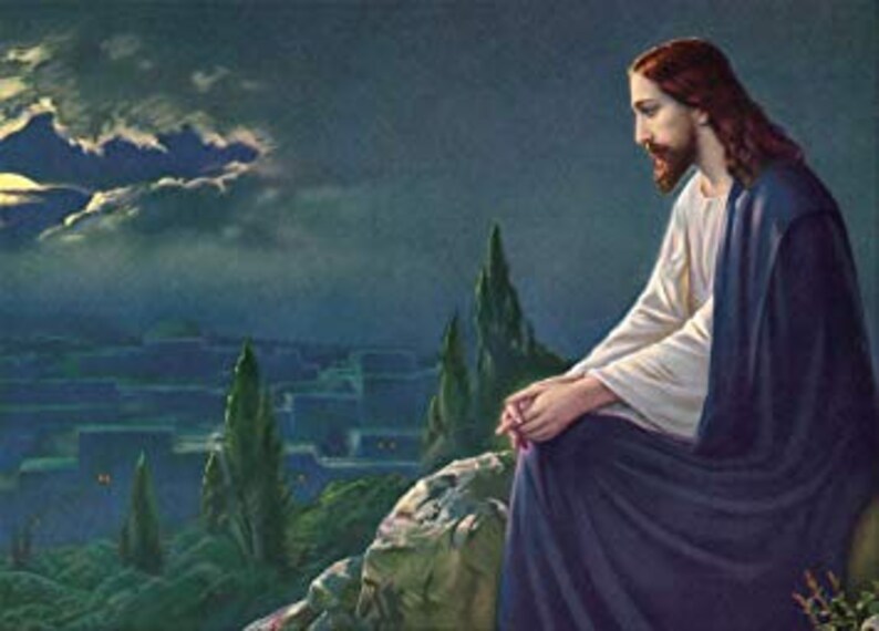 Christ on the Mount of Olives by Giovanni Greeting Card Etsy
