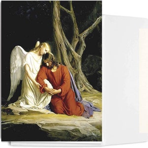 Knights River Publishing - Biglietti di auguri cristiani - Cristo nel Getsemani - Carl Bloch Painting - 5x7 Carte con buste