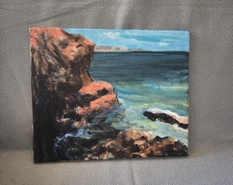 Coast, original oil painting by Petar Kostadinov