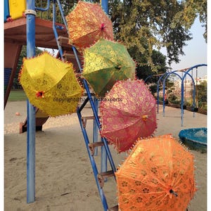 10 Pcs Mix Lot Indian Wedding Umbrella Umbrella Decorations Parasols Cotton Umbrellas