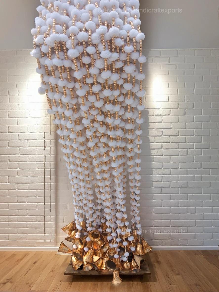Bell String Garland for Decoration Wedding & Party Backdrop String, Pom ...