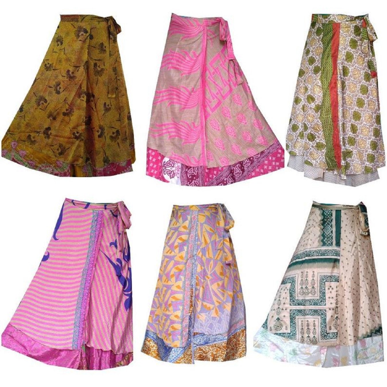 5 Pc Lot Wholesale Lot Vintage Indian Silk Maxi Skirt Bohemian - Etsy