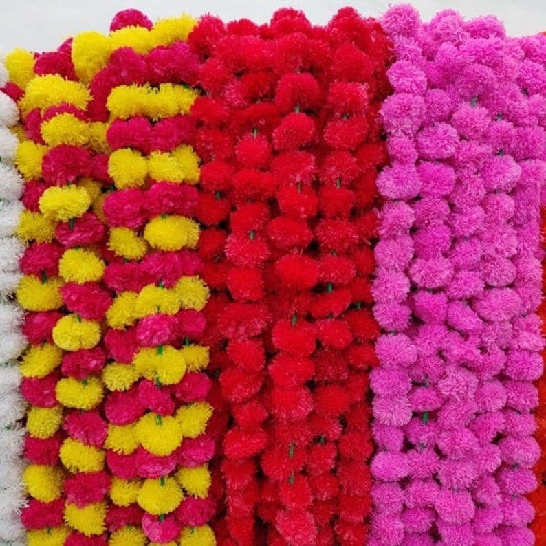 50 Wholesale Artificial Marigold Flower Decor Garlands Etsy
