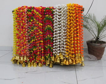 60 Pc Pom Pom Bell String Garland For Diwali And Christmas Decoration Decor Pom Pom Bells Christmas Tree Bell String, Wedding