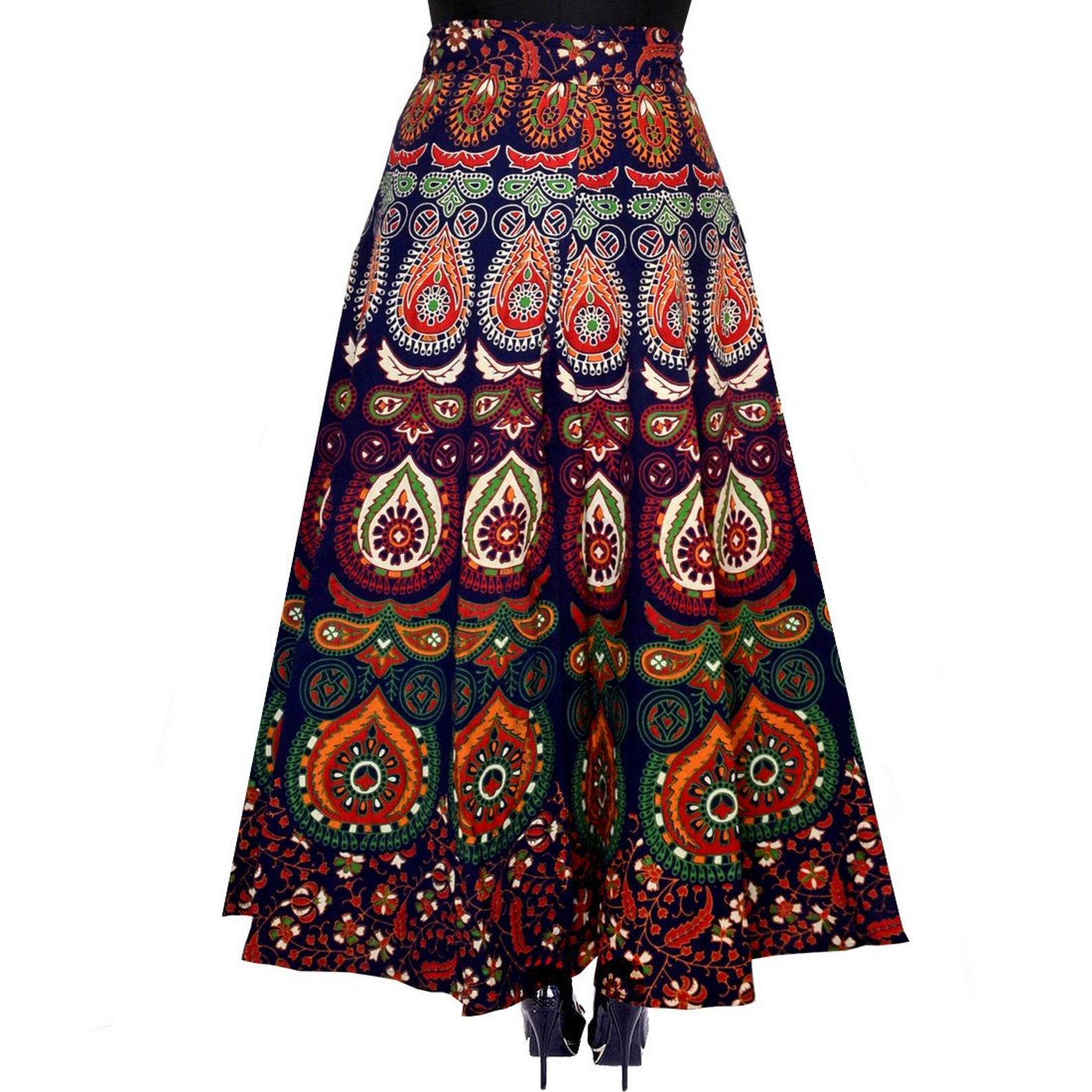 Wrap Maxi Mandala Reversible Skirt Cotton Long Skirt Boho Maxi - Etsy