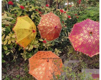Indian Decorative Umbrella Embroidered Parasols Mirror Work Event Party Umbrella Wholesale, Sun Protect wedding Decor