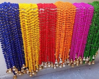 100 Pc Pom Pom Bell String Garland For Diwali And Christmas Decoration Decor Pom Pom Bells Christmas Tree Bell String, Wedding