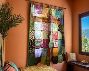 Handmade Recycled Sari Window Curtains – Colorful Eco-Friendly Drapes for Your Home