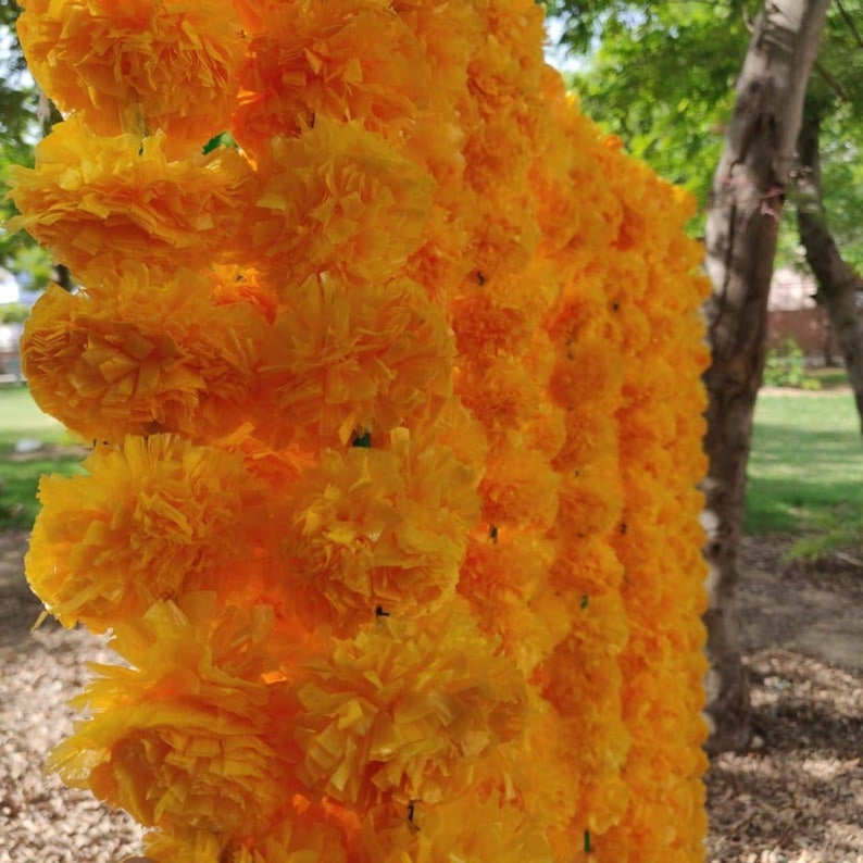 200 Marigold Artificial Marigold Flower Decoration Garlands Etsy