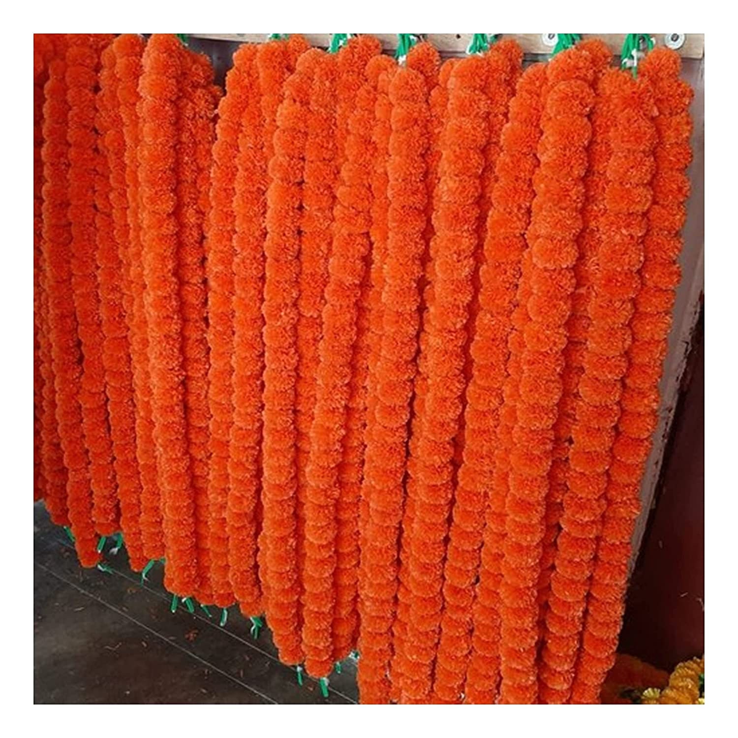 Mango String 100 Pc Marigold Flower Garland Strings for Christmas Indian Mango Color ...