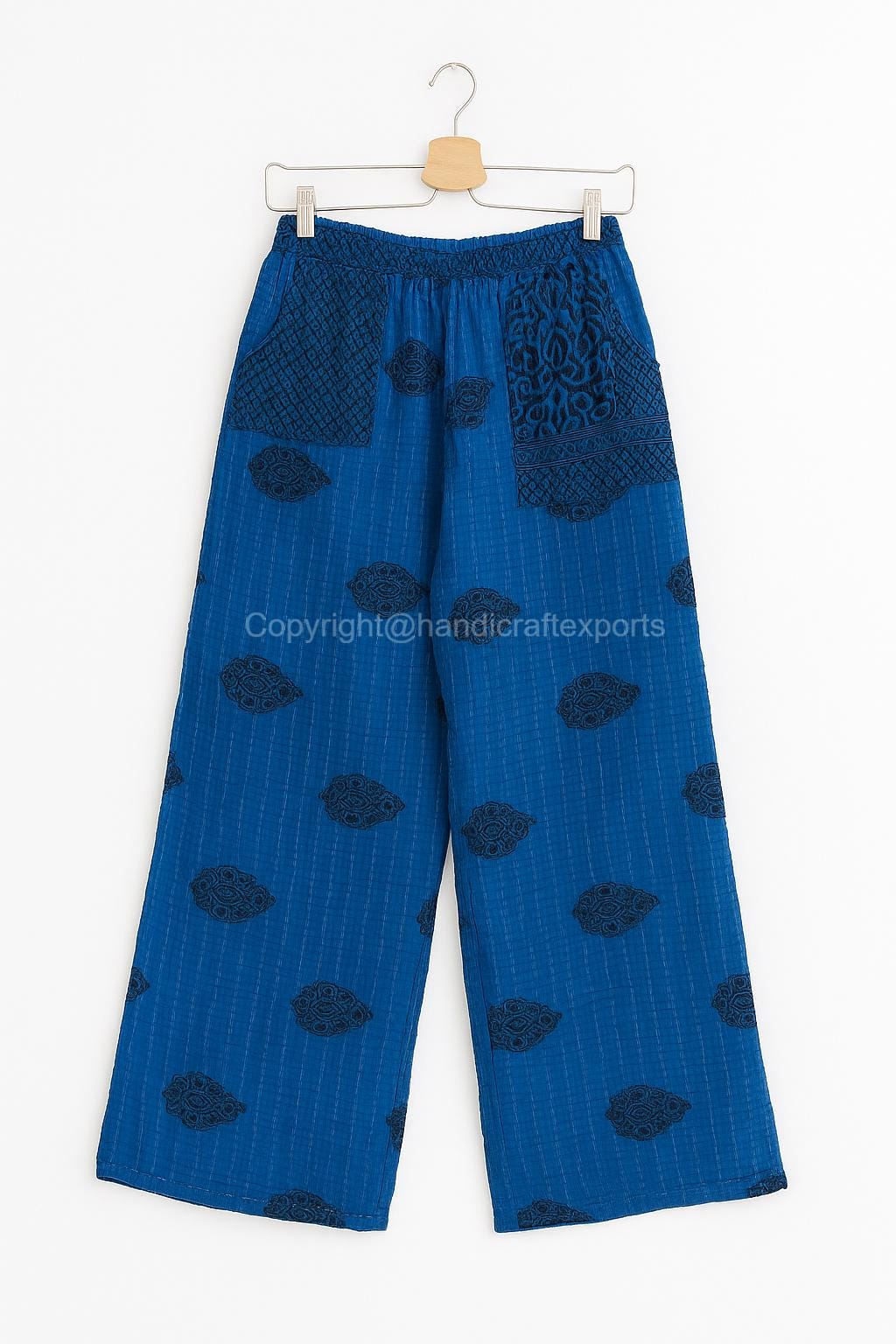 Handmade Kantha Cotton Pants Bulk Vintage Sari Patchwork Trousers Ethically Made India"