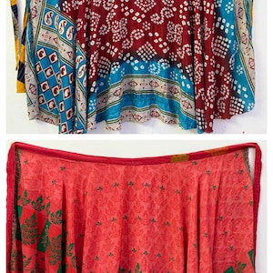 5 PC short MIni Skirt Indian Women Wrap Skirts  Silk Bohemian  Hippie Beach Magic short Dress summer skirts for women Free Shipping