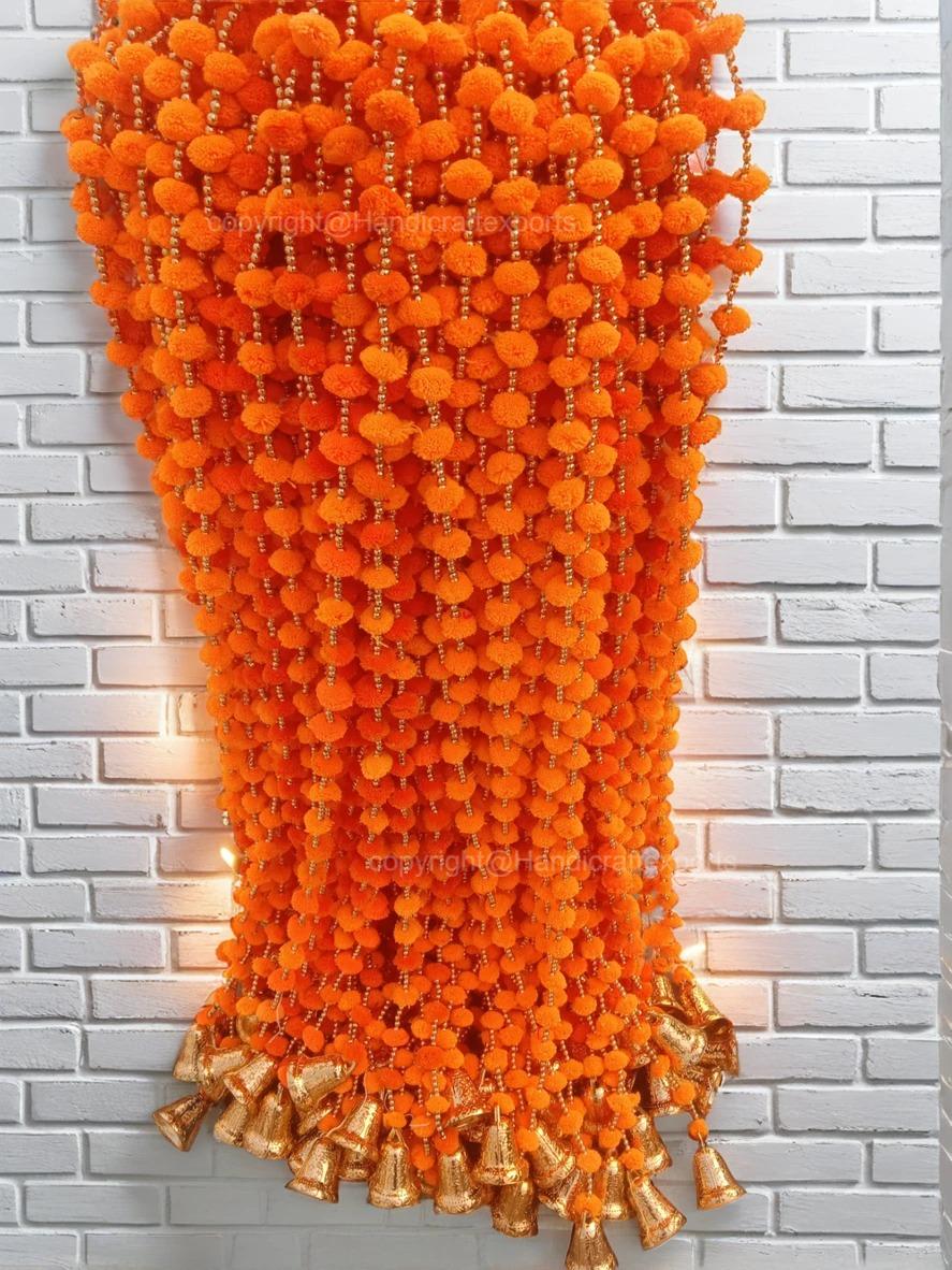 Garland, Christmas Tree Bell String, Wedding Party Backdrops Decor, Pom ...