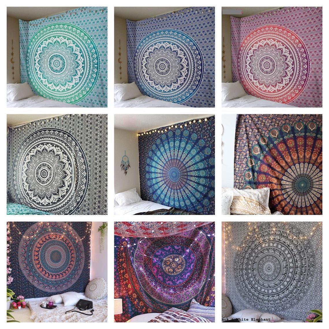 Indian Tapestry Mandala Tapestry Hippie Tapestry Bohemian Etsy