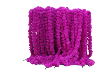 Marigold Flower  Indian Artificial Decorative Marigold Flower Garland Strings for Christmas Wedding Party Decoration