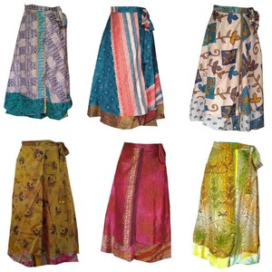 5 Pc Lot Wholesale Lot Vintage Indian Silk Maxi Skirt Bohemian Skirt ...