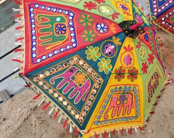 10 Pc Indian Umbrellas Decorative Wedding Embroidery Women Parasols Lot