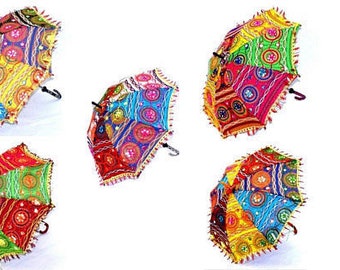 10 Pcs Mix Lot Indian Wedding Umbrella Handmade Umbrella Decorations Parasols Cotton Umbrellas