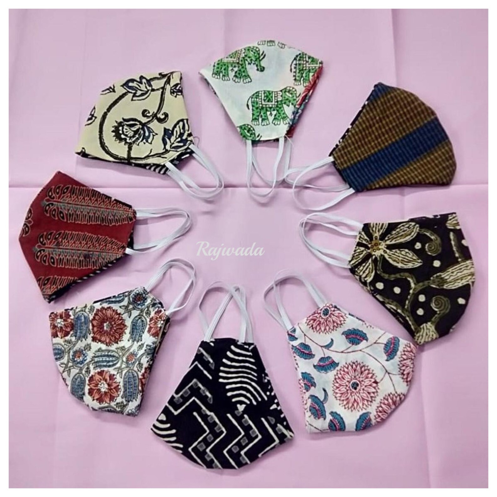 50 PC Handmade Cotton Mask Indian Mask Washable Mask Cloth Etsy