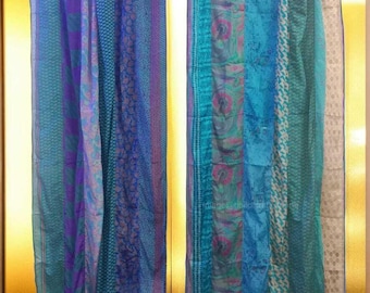 indian Colorful Recycled Sari Window Curtains – Eco-Friendly, Sustainable Home Decor