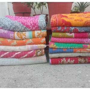 Wholesale Lot Of Indian handmade Kantha Quilt Handmade Throw Reversible Blanket Bedspread Cotton Fabric BOHEMIAN quilt