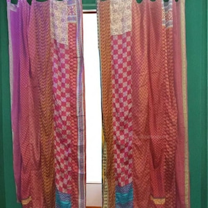 Boho Recycled Sari Curtains – Eco-Friendly Handmade Drapes for Home&quot;
