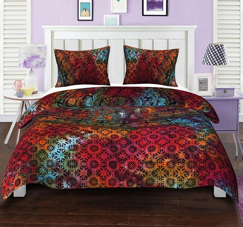 Indian Cotton Duvet Cover Comforter Queen King Quilt Cover Set Etsy