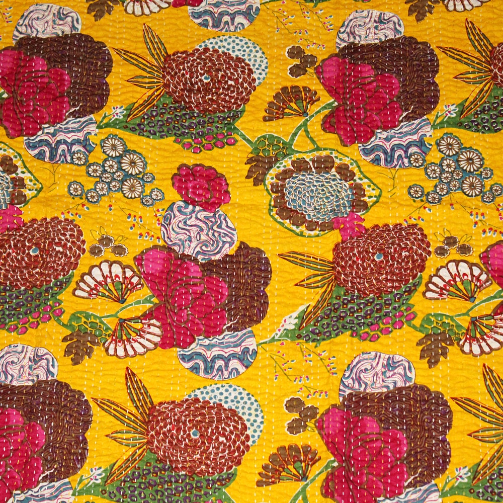BonEful Fabric BTY 2 Yards Cotton Quilt Blue Pink Green Red Yellow Flower Hippie BonEful Fabric BTY 2 Yards Cotton Quilt Blue Pink Green Red Yellow Flower Hippie
