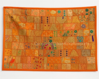 Indian Bohemian Wall Hanging – Mirror Work Vintage Patchwork Tapestry
